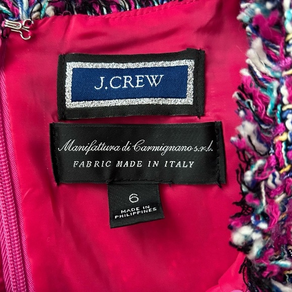 J. Crew Resume Dress in Autumn Tweed Pink Sz 6 - Picture 12 of 13